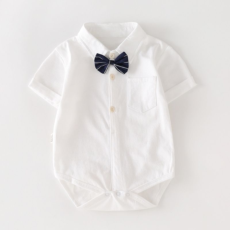 Children's Thin Clothes Men's Full Moon Clothing Bow Tie Handsome One-Year-Old Clothes