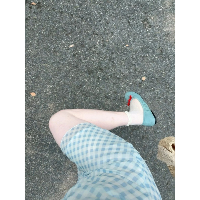 蓝色格纹吊带连衣裙子女2025新款夏季小个子收腰又甜又辣字短裙|undefined