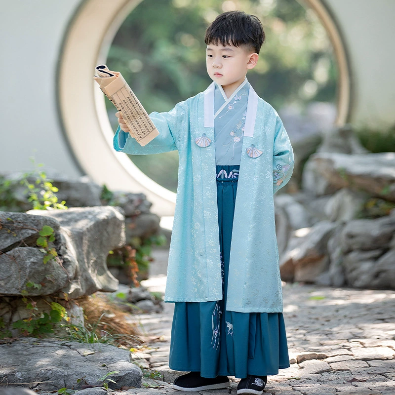 Древние костюмы ханьфу для мальчиков Костюмы для выступлений мальчиков Детский костюм Тан в китайском стиле Суперфея Осенне-зимние книжные Детские костюмы для подростков