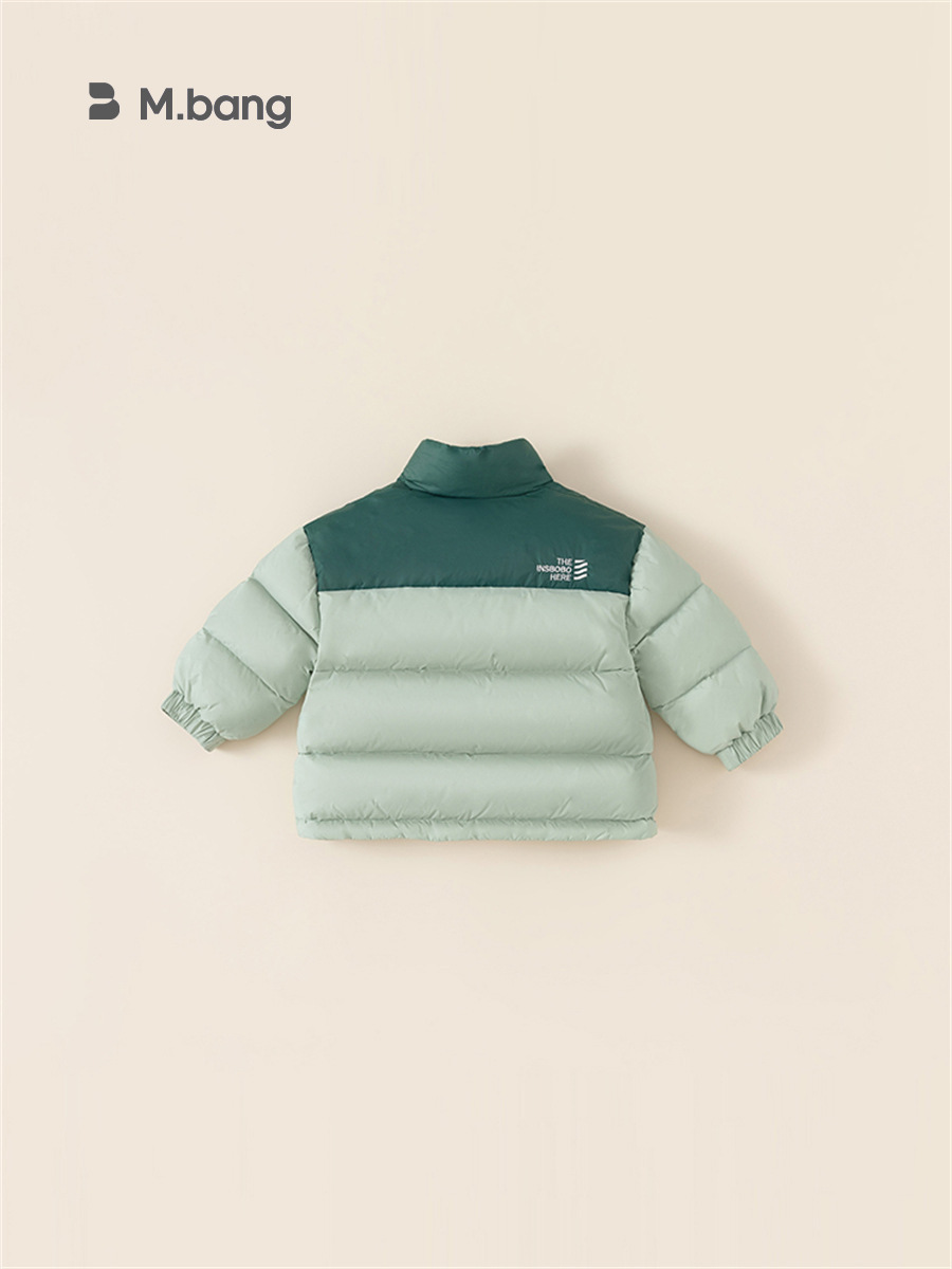 Ropa Infantil Youbao, Chaqueta de Plumón para Niños, Abrigo Informal con Bloques de Color para Bebés, Chaqueta Cálida de Plumón de Pato Blanco