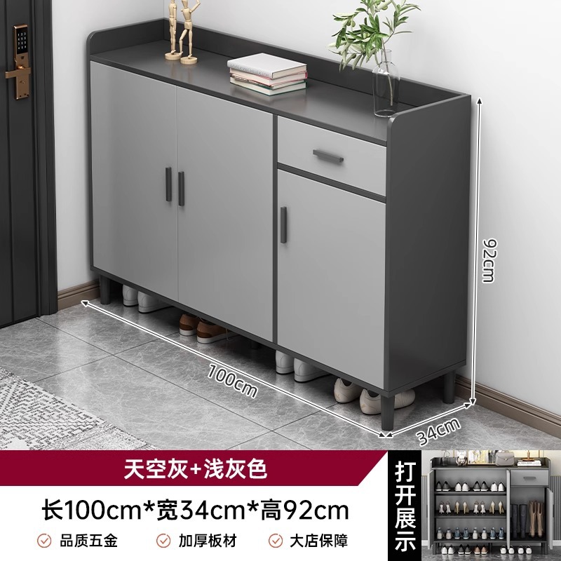 Gabinete de zapatos de puerta doméstica de lujo ligero de gran capacidad gabinete de entrada 2025 nuevo tipo explosivo interior pared rack gabinete de almacenamiento de zapatos