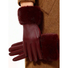 Z 69422 Women's Fleece Leather Gloves Ůʿ����Ƥ���׿羳