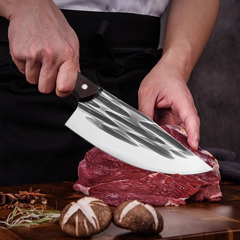 鍛造包丁、屠殺包丁、キッチンスライスナイフ、豚肉分割包丁、肉切り包丁、精肉店用包丁、食肉加工場専用豚肉包丁|undefined