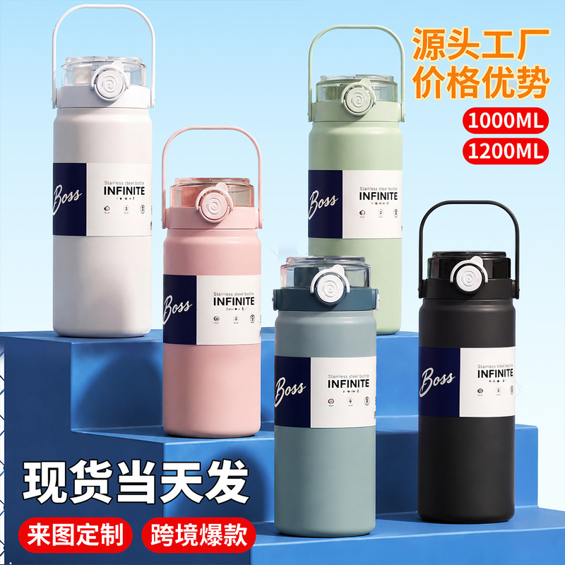 Large Capacity Insulated 316 Stainless Steel Straw Water Bottle for Girls, Portable Outdoor Thermal Flask Large Capacity Insulated 316 Stainless Steel Straw Water Bottle for Girls, Portable Outdoor Thermal Flask