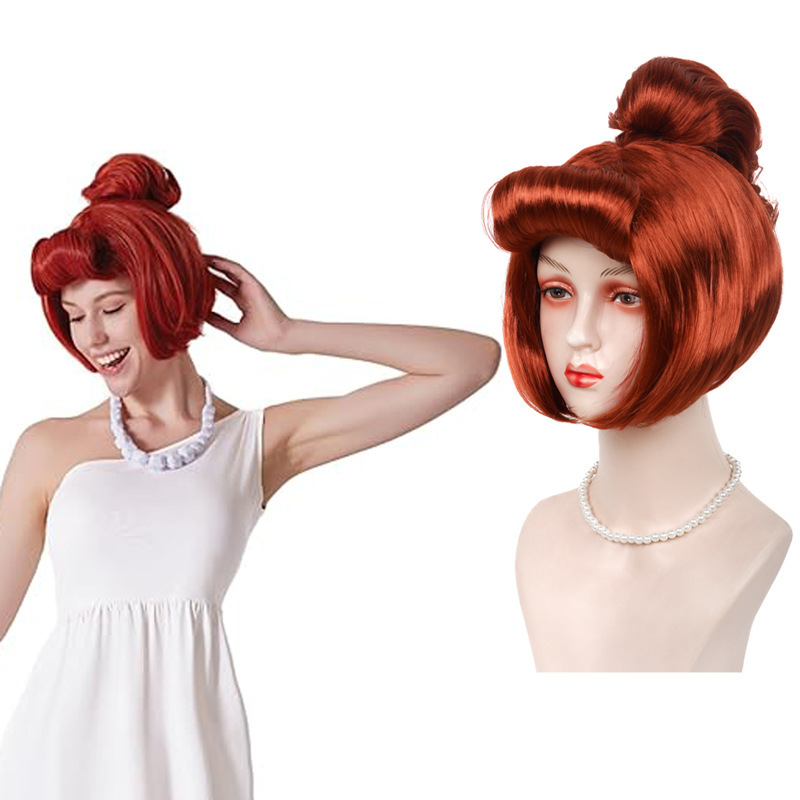 Cross-Border New Product Modern Primitive Wilma Flintstone Cospiay Wig Headgear Halloween Wig