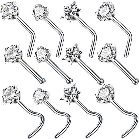 Piercing naso stella cuore quadrato tondo in acciaio_voghion.com