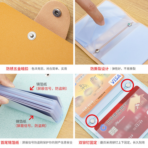 Anti-theft, anti-skimming, anti-demagnetization bank card bag, creative multi-card slot identity card holder, cross-border shielding card case, printed wholesale