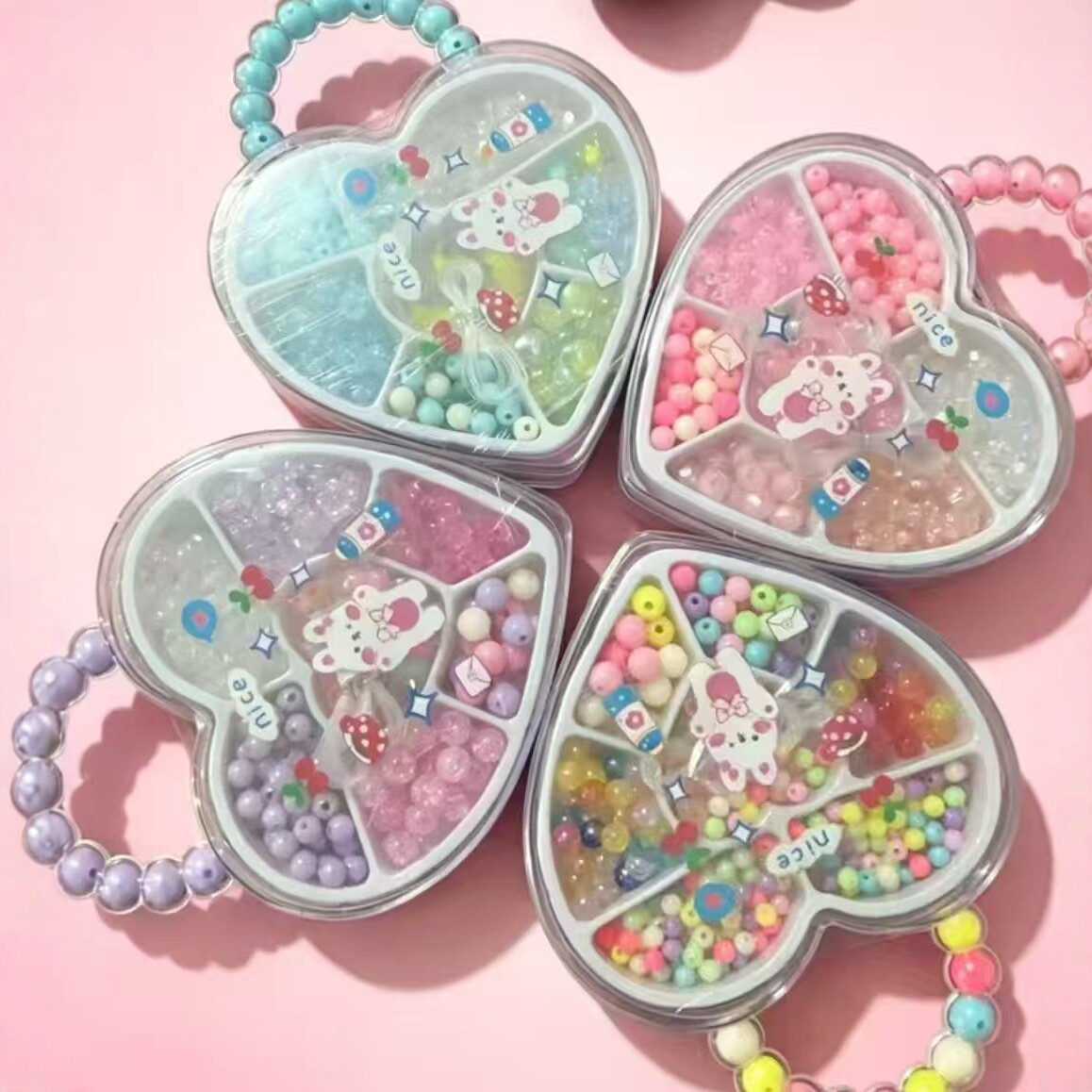 Caja de regalo de amor de cuentas DIY para niños juguetes hechos a mano juguetes creativos para niñas pulseras de cuentas para hacer juguetes de puzzle image 5