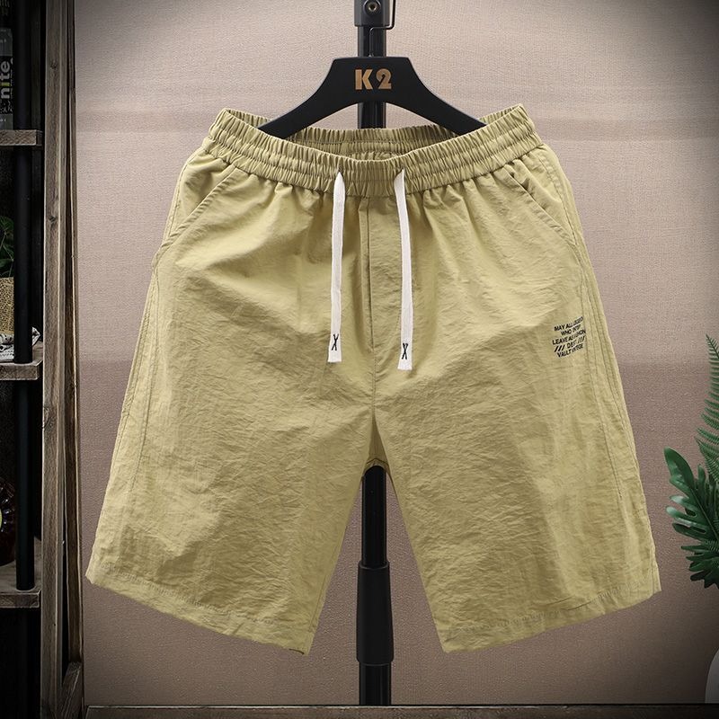 Douyin Ice Silk Shorts Men's Loose Breathable Quick-Drying Beach Pants Summer Ultra-Thin Sports Outer Casual Pants