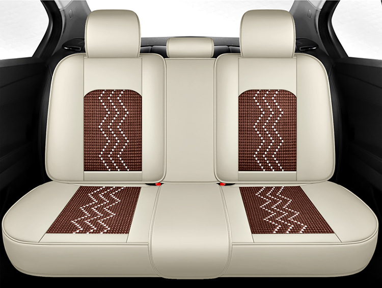 Ice Silk Car Seat Cushion, Light Luxury Full-Cover Nappa Leather Car Seat Cushion, New Model for All Seasons, Five-Seater Universal Car Cushion Cover Wholesale