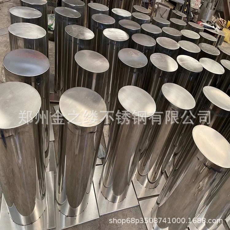 304不锈钢219*600固定路桩 广场隔离道路反光立柱