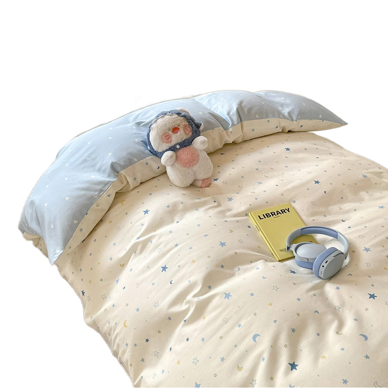 Ropa de cama de tres piezas de algodón para dormitorio de estudiantes universitarios, ropa de cama de algodón, funda de edredón, colchón de seis piezas, bolso de check-in