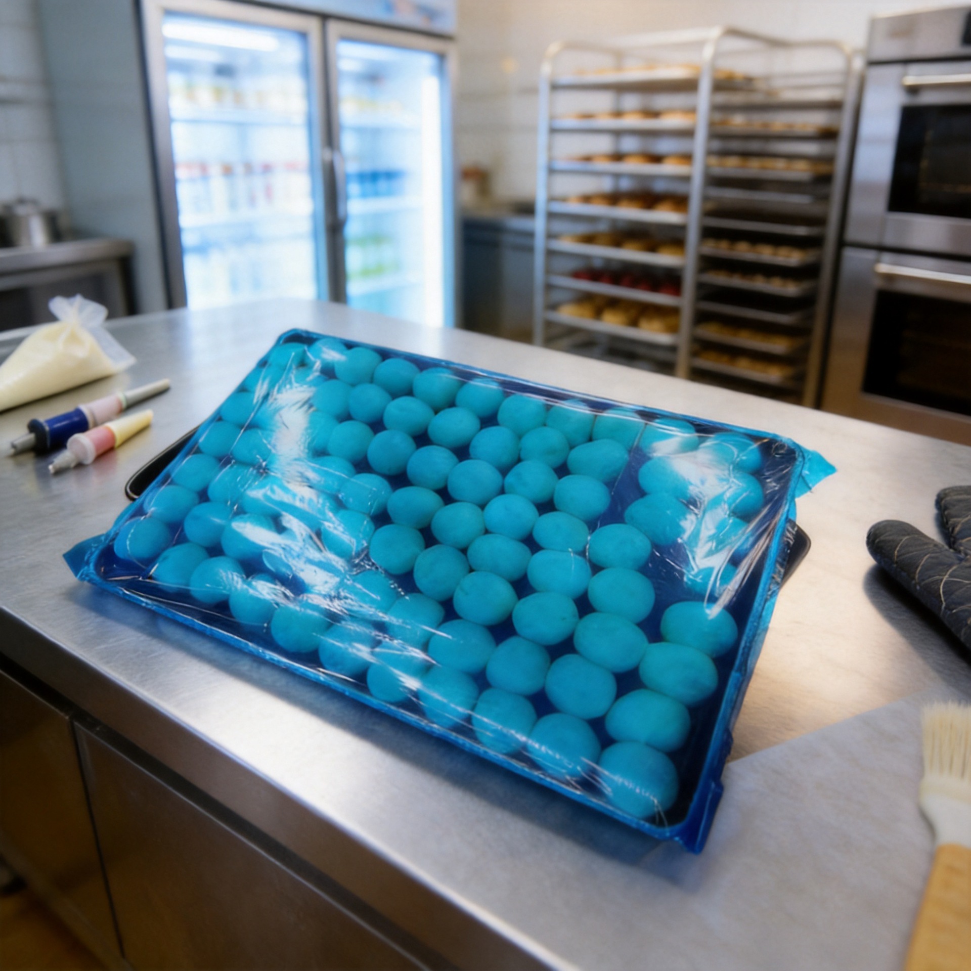 Commercial baking tray bag, food-grade PE, thickened 3-mil, fresh-keeping tray bag, for dough proofing, dustproof and anti-drying
