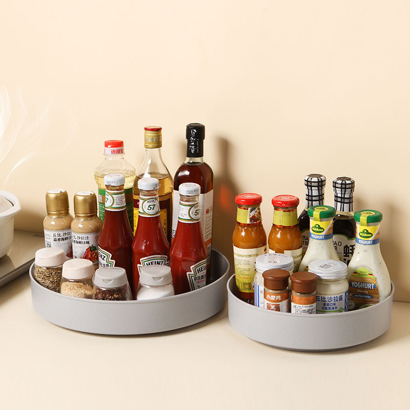 Japanese condiment rack rotatable kitchen multi-functional condiment storage oil salt sauce vinegar countertop storage tray