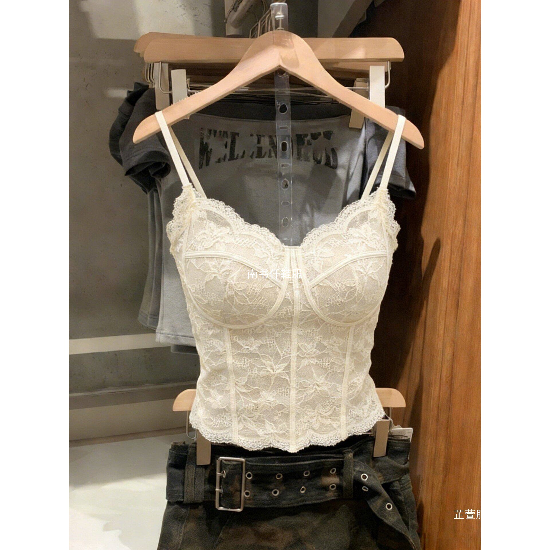 French-Style Brushed Lace Camisole for Women, 2026 Spring New Pure Desire Style, Slim-Fit Short Tank Top