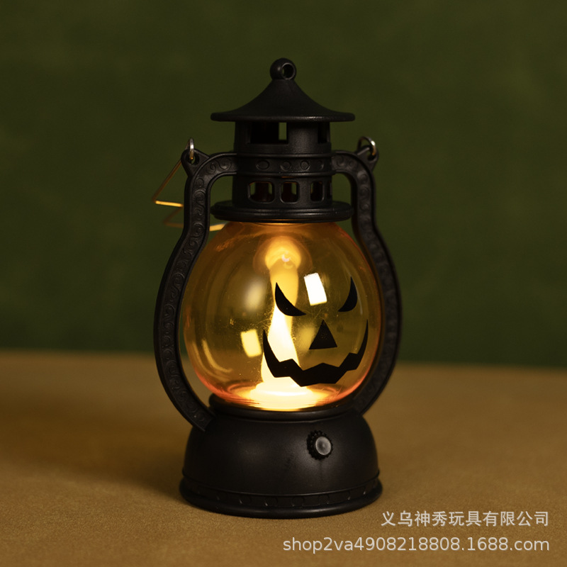 Transfronterizo nueva lámpara de aceite de Halloween lámpara de calabaza portátil cráneo decoración lámpara de poni bar fiesta atmósfera props