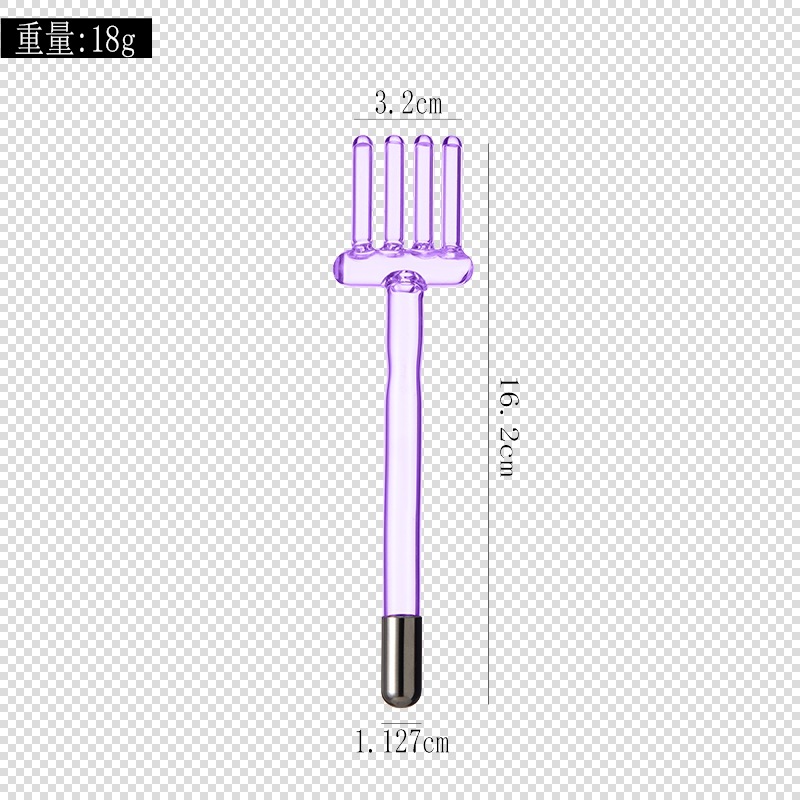 Fábrica al por mayor accesorios de instrumentos de belleza de alta frecuencia luz roja luz púrpura electroterapia peine electroterapia palo accesorios de instrumentos de electroterapia