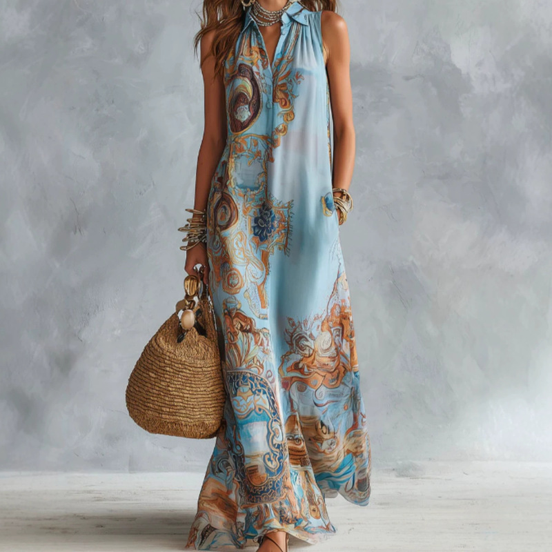2026 European and American Cross-Border Independent Site Amazon New Fashion Casual Lunch Break Vacation Ethnic Style Women's Dress
