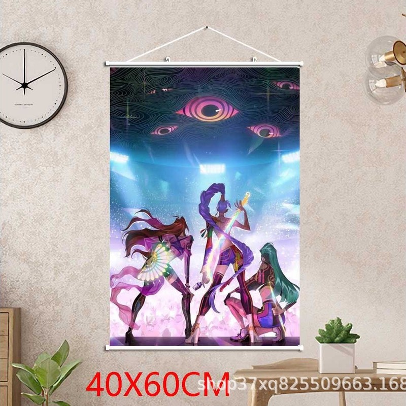 动画kpop demon hunters猎魔女团挂画卷轴墙画40X60CM|undefined