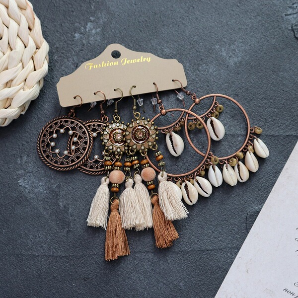 Ethnic retro earrings