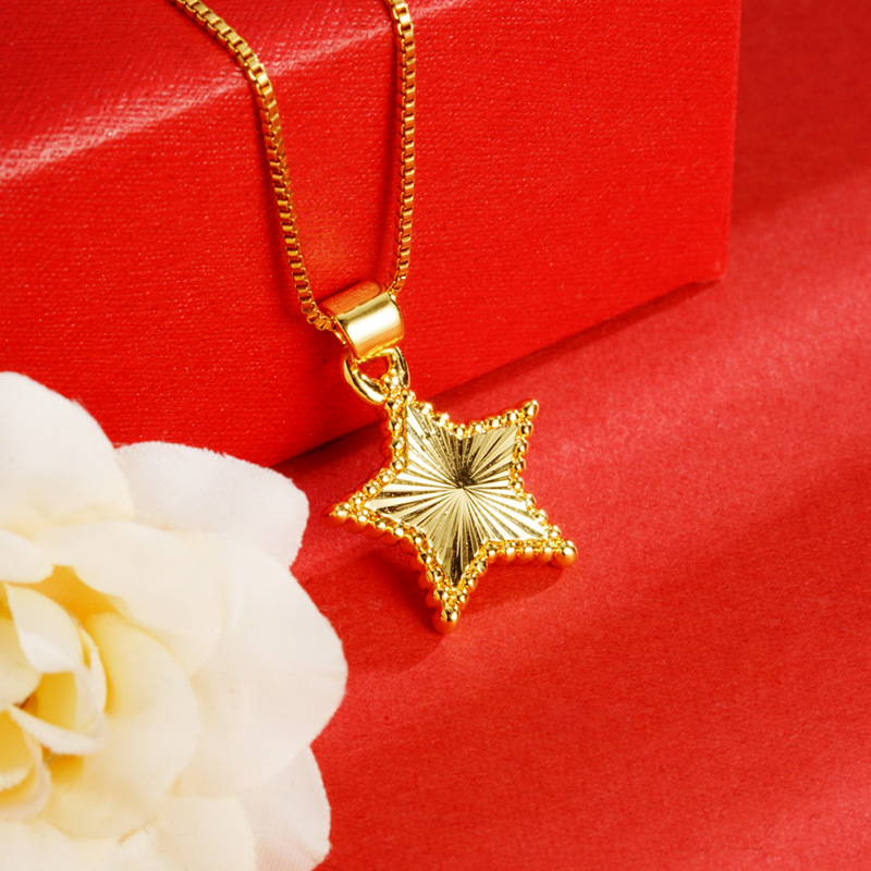 Vietnam oro estrella de cinco puntas colgante estrella joyería estrellada aleación de cobre chica DIY accesorios de joyería fábrica al por mayor