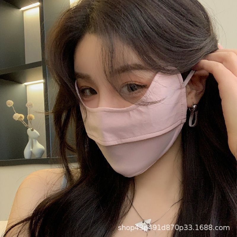 Ciclismo máscara solar para mujeres verano cubre todo el rostro protector anti-UV chaqueta máscara de hielo máscara de sombreador solar velo transpirable