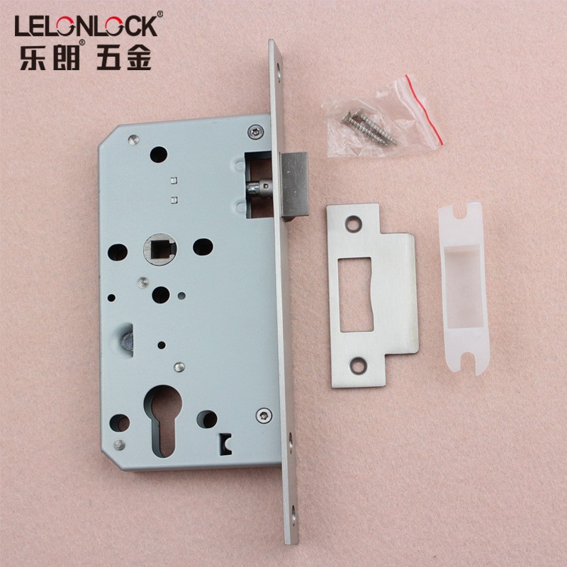 Personalizado estándar europeo 6072 cuerpo de cerradura de canal de lengüeta oblicua simple puerta de evacuación de incendios núcleo de la puerta de escape cuerpo de cerradura de fuego mecánica