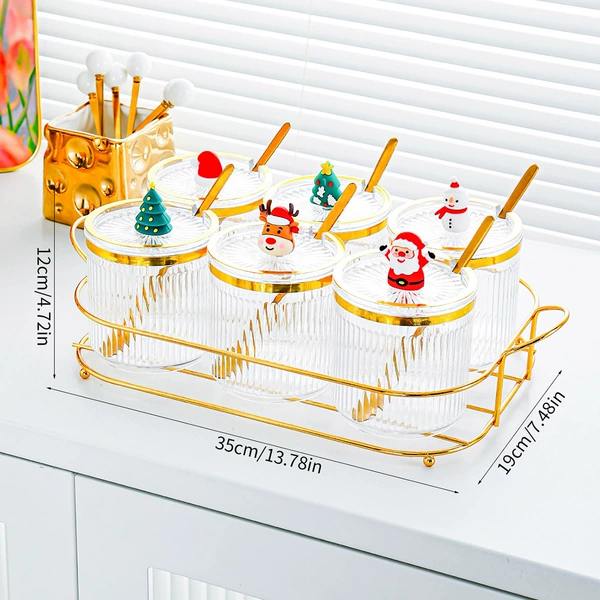 Carbon steel transparent seasoning 6 cans Christmas handle