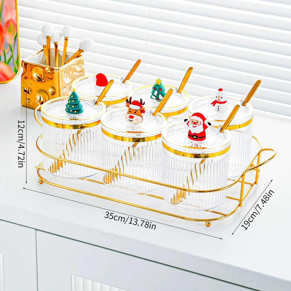 Seasoning box desktop home kitchen high-end new Santa seasoning bottle jar storage rack seasoning storage box