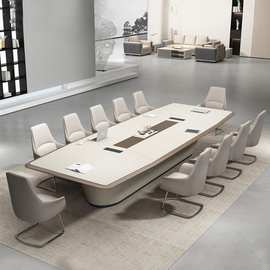 会议桌长桌简约现代烤漆轻奢会议室洽谈桌椅组合大小型工作台