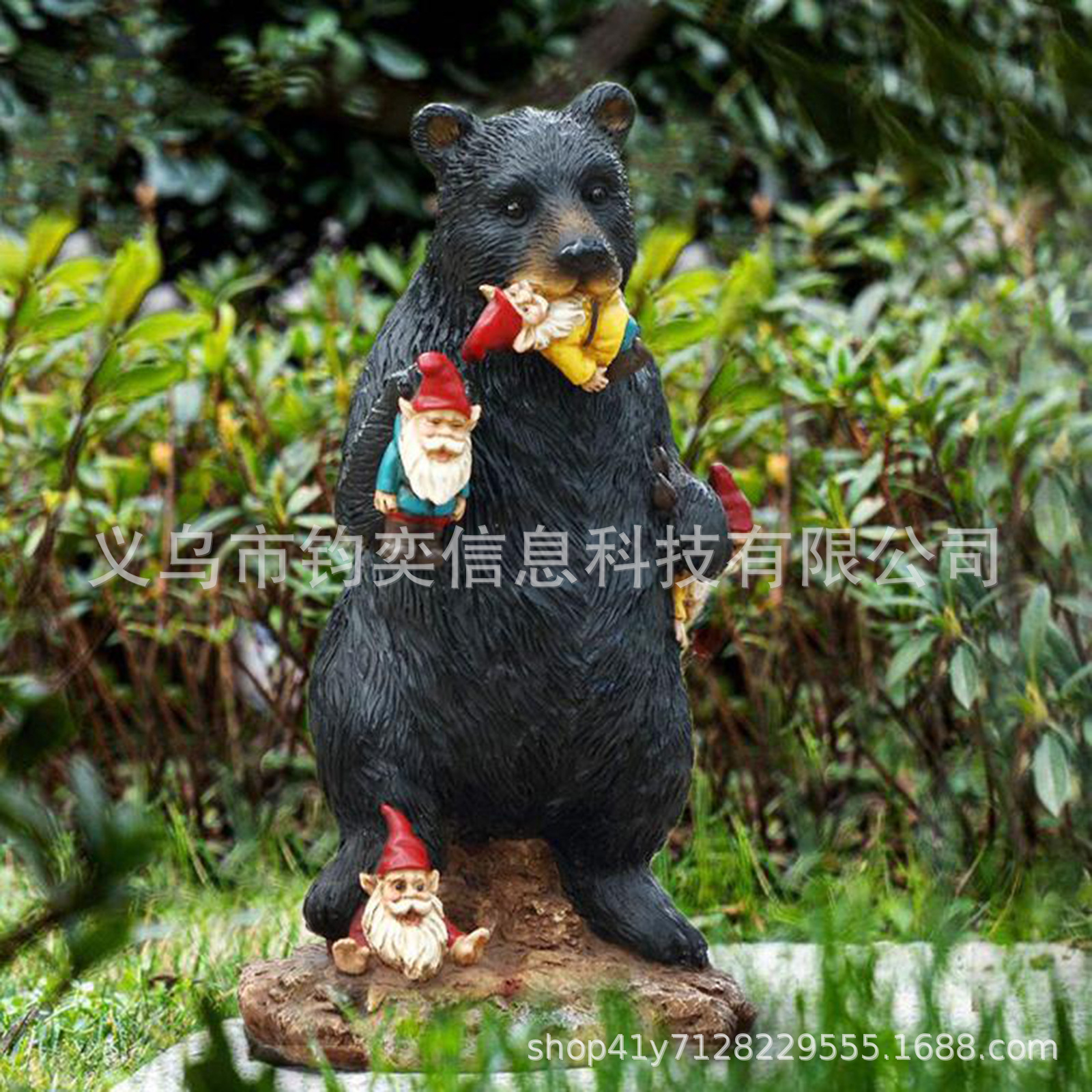 Home resin creative ornaments dinosaur black bear gorilla eating fairy garden home garden decoration