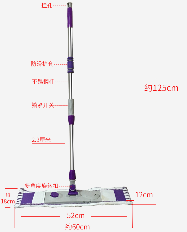 Z3VM平板拖把旋转拖地木地板免手洗家用地拖平底拖毛巾布墩布