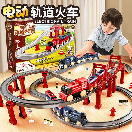 Electric high-speed rail train small train with track boy EMU model simulation educational birthday gift children's toy
