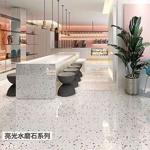 Color particles bright terrazzo tiles 800x 800mm Nordic light luxury clothing store shopping mall floor tiles