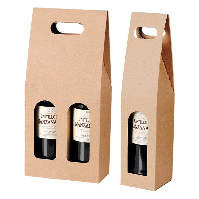 Коробка для красного вина из крафт-бумаги двойная одна ветвь утолщенных гофрированного красного вина упаковка подарочная коробка для сухого красного вина