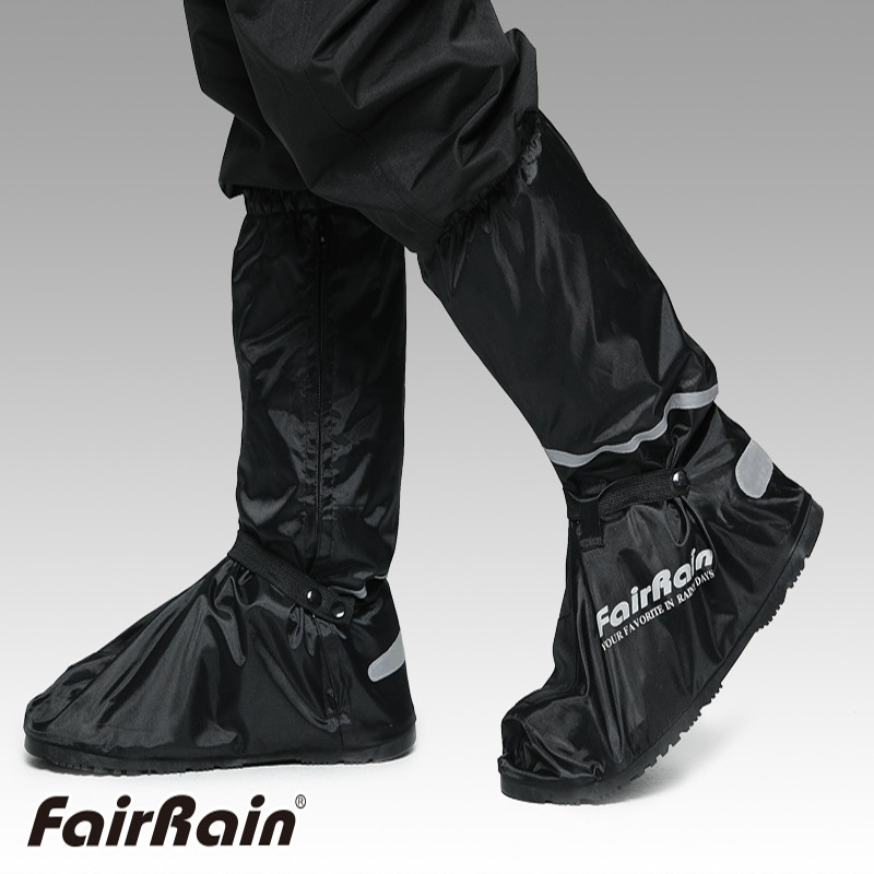 Oxford cloth rain-proof shoe cover high-top high-tube outdoor wear-resistant waterproof and snow-proof rubber sole reflector cross-border generation hair