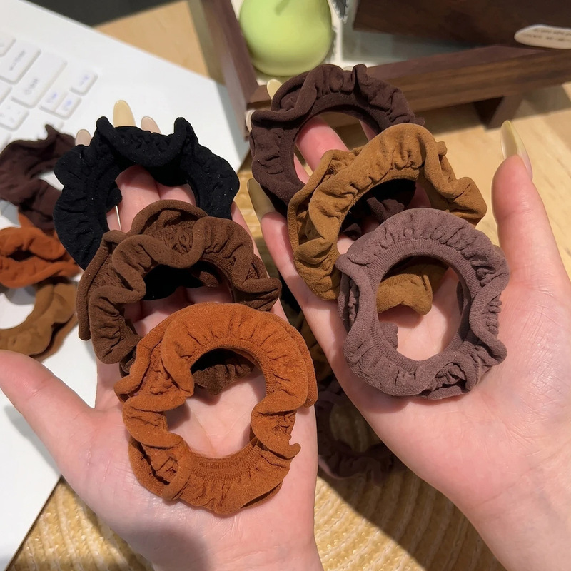 Upgraded Thickened Hair Tie with Ruffled Edges for High Ponytail and Bun, Seamless, Fashionable and Simple Hair Rope Elastic Band Upgraded Thickened Hair Tie with Ruffled Edges for High Ponytail and Bun, Seamless, Fashionable and Simple Hair Rope Elastic Band
