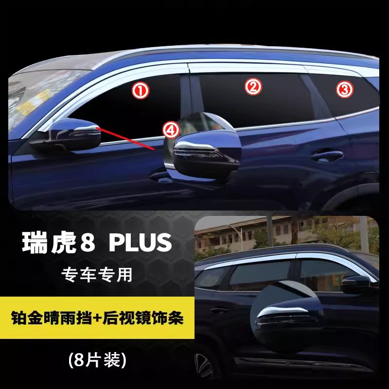 Tenxinrui aplica a Chery coche ruihu 8 más lluvia escudo EQ1 Hormiga modificado lluvia ceja galvanoplastia lluvia escudo image 12