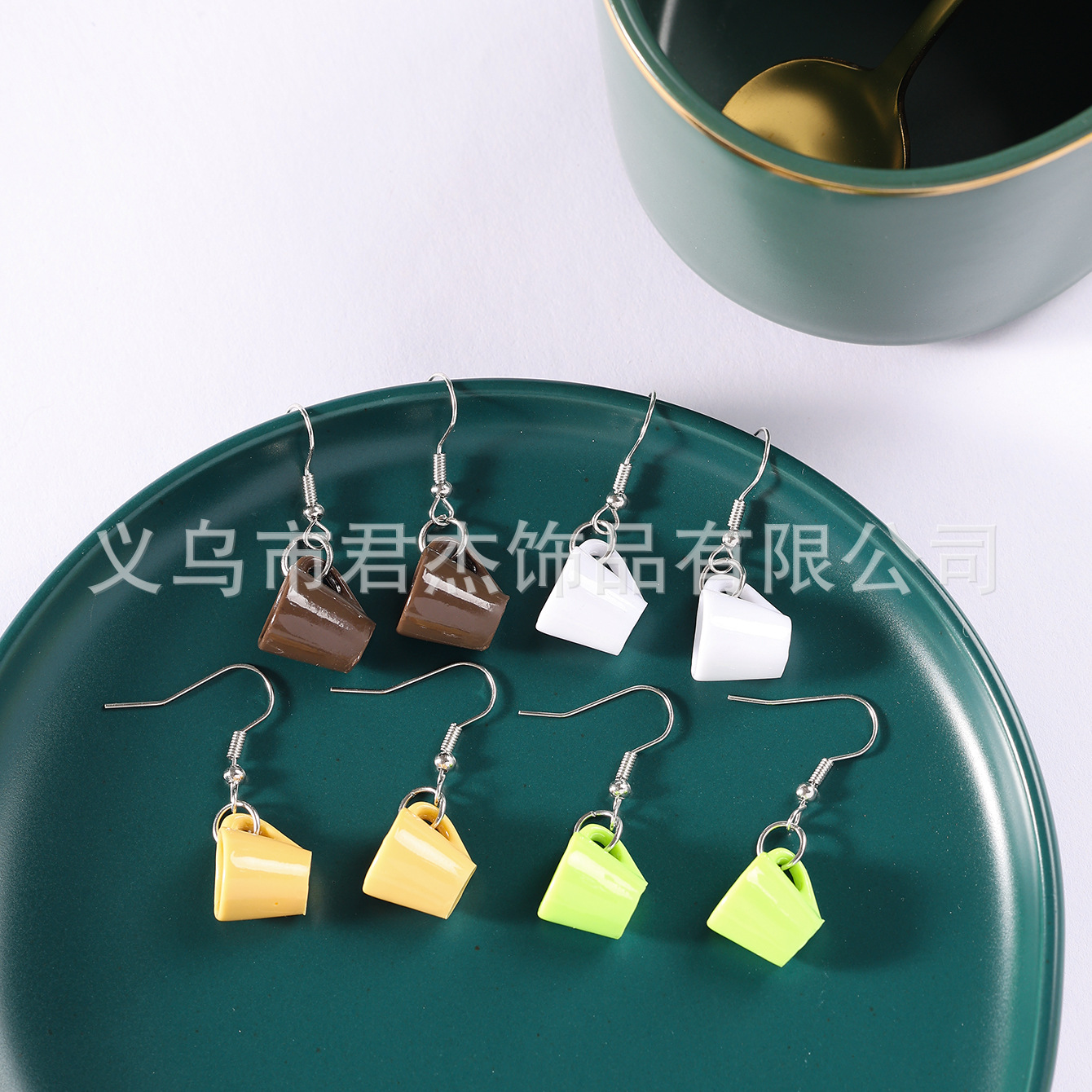 时尚个性创意新款亚克力茶杯耳坠耳环可爱ins风咖啡杯耳钉耳饰潮