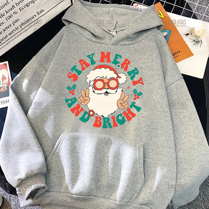 Merry Christmas Harajuku New Year Women Man Graphic Hoodies