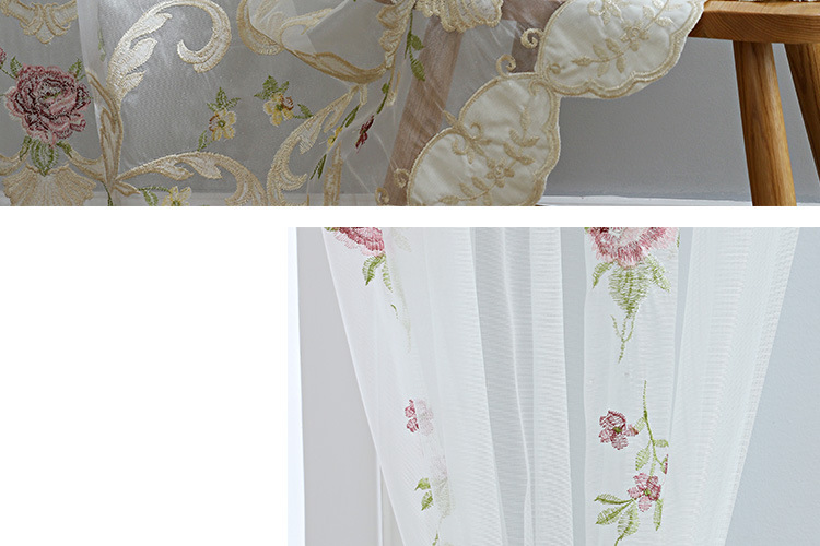 Fertiger amerikanischer bestickter Vorhang, halbverdunkelnd, für Wohnzimmer/Schlafzimmer/durch die Gardinenstange_voghion.com