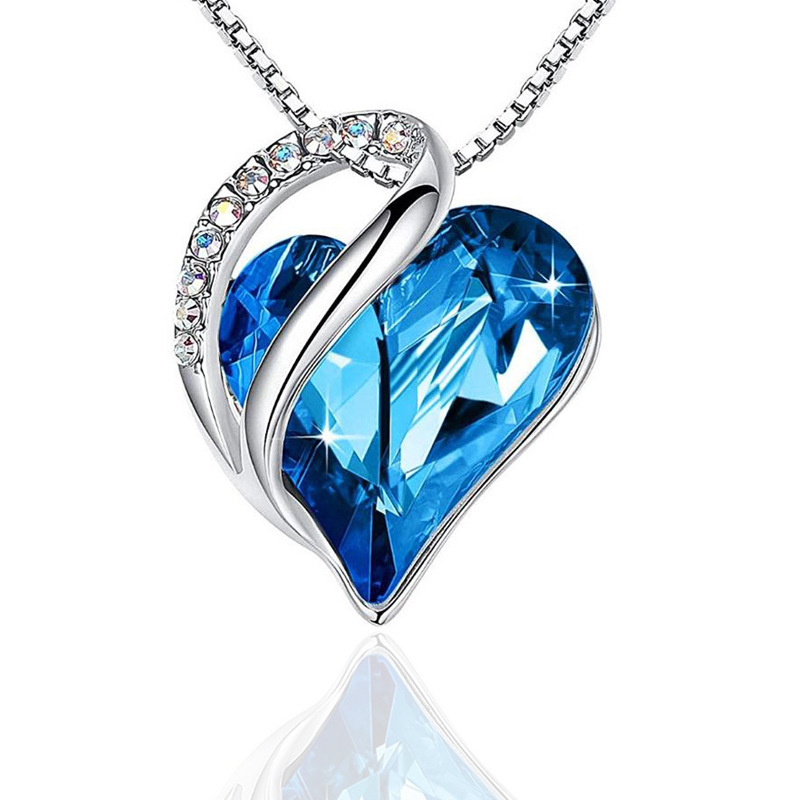 Fashion Heart Shape Artificial Crystal Plating Rhinestones Pendant Necklace 1 Piece display picture 10
