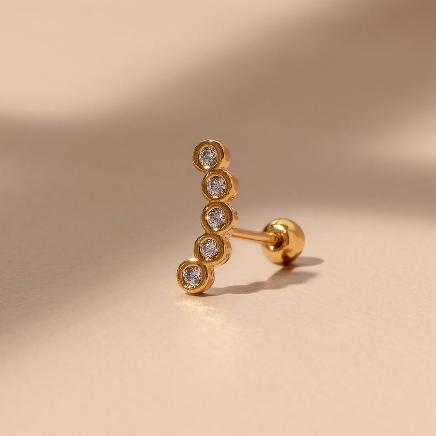 Fashion Geometric Brass Irregular Rhinestones Ear Studs 1 Piece