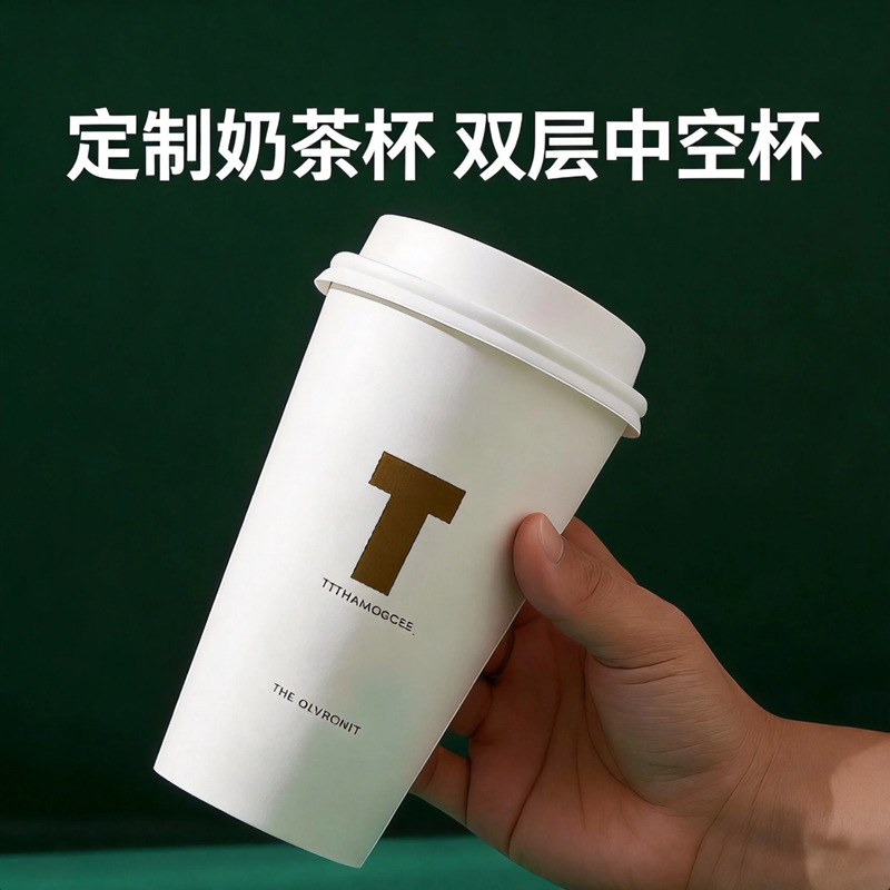Disposable Paper Cup Coffee Paper Cup Custom Logo Hollow Hot Drink Cup Heat Insulated Milk Tea Packing Cup Anti-scalding Paper Cup
