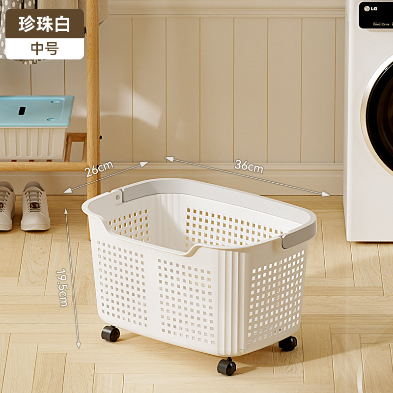 Cesta de ropa sucia con ruedas transfronterizas, cesta de almacenamiento doméstica de gran capacidad, cesta de lavandería de almacenamiento de baño, cesta de ropa sucia de baño