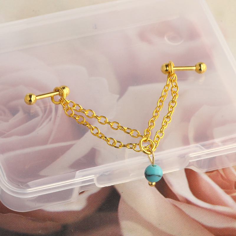 Labret piercing jewelry detail image