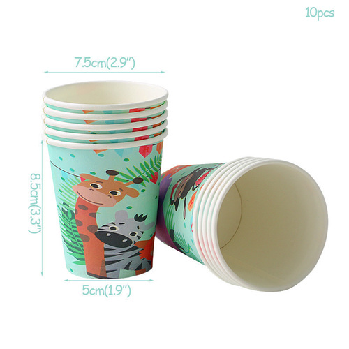 Hot Sale Forest Jungle Zoo Birthday Party Set Tablecloth Paper Cup Paper Plate Banner Tissue Paper Party Set
