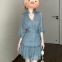 法式短袖大码小众连衣裙