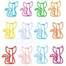 可爱彩色猫咪造型回形针金属办公手账文具批发盒装装订用品订书针