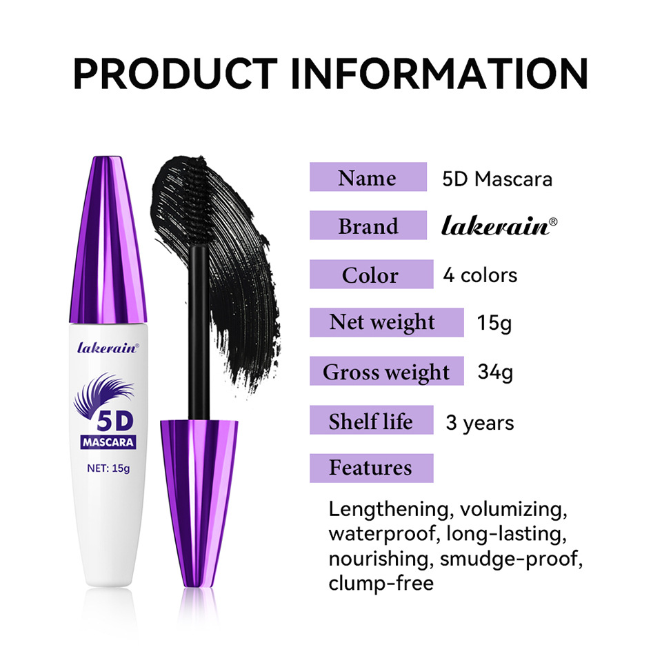 Lakerain Colored Mascara Long Curly eyelash Base Cream undefined